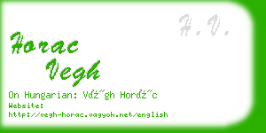 horac vegh business card